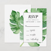 Carte de réponse incluse en aquarelle botanique tr (Devant / Derrière)