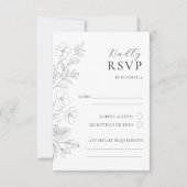 Carte de réponse incluse pour un mariage minimalis (Devant)