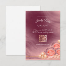 Carte de réponse incluse Rose et Perle