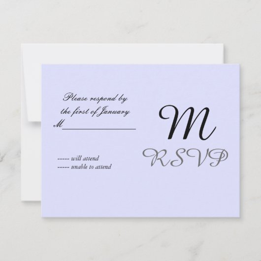 Carte de réponse initiale Soft Mauve (Devant)