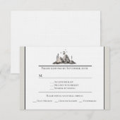 Carte de réponse Ink Drawn Mountains (Devant / Derrière)