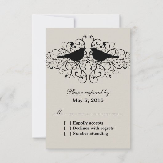 Carte de réponse Inséparable beige (Devant)