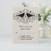 Carte de réponse Inséparable beige (Debout devant)