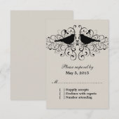 Carte de réponse Inséparable beige (Devant / Derrière)