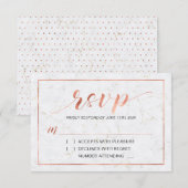 Carte de réponse insert simple moderne en marbre (Devant / Derrière)