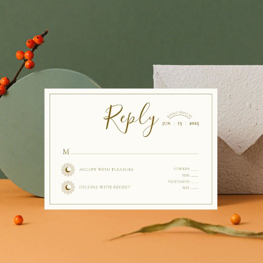 Carte de réponse intemporelle Sun et Moon