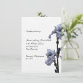 Carte de réponse Iris Bleu (Debout devant)