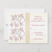 Carte de réponse ivoire et rose (Dos)