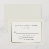 Carte de réponse Ivory et ton argent (Devant / Derrière)