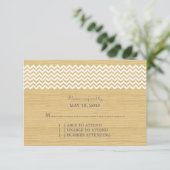 Carte de réponse Ivory Rustic Chevron (Debout devant)