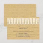 Carte de réponse Ivory Rustic Chevron (Devant / Derrière)