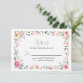 Carte de réponse Jardin aquarelle (Debout devant)