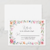 Carte de réponse Jardin aquarelle (Devant / Derrière)