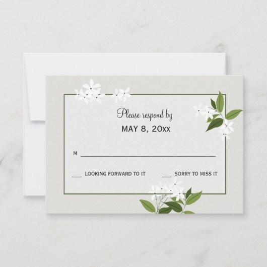 Carte de réponse Jasmine (Devant)