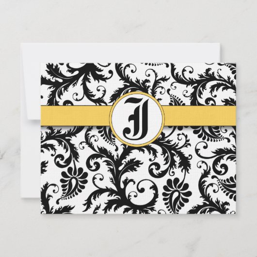 Carte de réponse jaune Damassé Bumble Bee- (Devant)