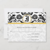 Carte de réponse jaune Damassé Bumble Bee- (Dos)