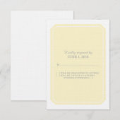 Carte de réponse jaune simple et élégante (Devant / Derrière)