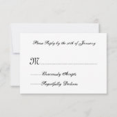 Carte de réponse Lace RSVP V16 ROSE et NOIR (Dos)