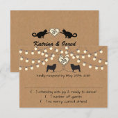 Carte de réponse Lampions et Pug (Devant / Derrière)