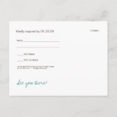 Carte de réponse Lanterne Chinoise Bleu Vert (Dos)