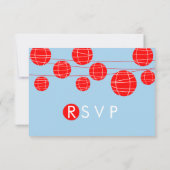 Carte de réponse Lanternes en papier chinoises ble (Dos)