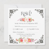 Carte de réponse Light Gothic Skeleton Hands RSVP (Dos)