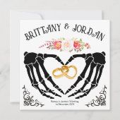 Carte de réponse Light Gothic Skeleton Hands RSVP (Devant)