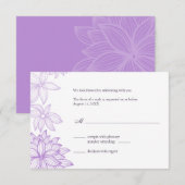 Carte de réponse Lilac Bloom Contournée (Devant / Derrière)