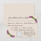 Carte de réponse Lilac et Cream (Devant / Derrière)