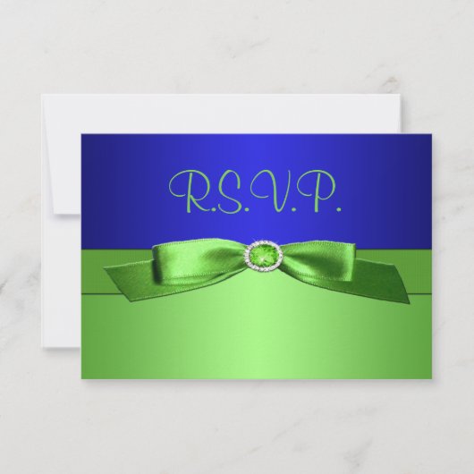Carte de réponse Lime Green et Royal Blue (Devant)