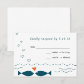 Carte de réponse Love Fish (Devant / Derrière)