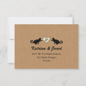 Carte de réponse Lumières de Fête pour Pug (Dos)