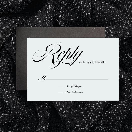 Carte de réponse Luxe Script