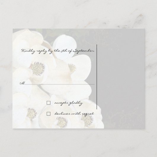 Carte de réponse Magnolia (Dos)