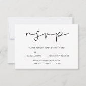 Carte de réponse manuscrite minimaliste avec choix (Devant)