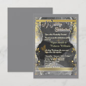 Carte de réponse Marbre Noir & Or (Devant / Derrière)
