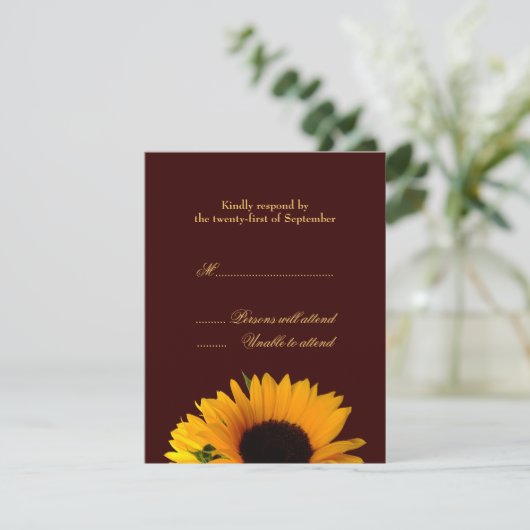 Carte de réponse mariage (Debout devant)