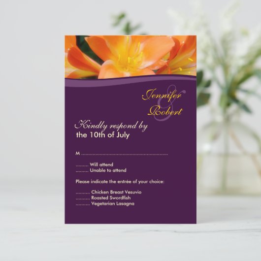 Carte de réponse mariage (Debout devant)