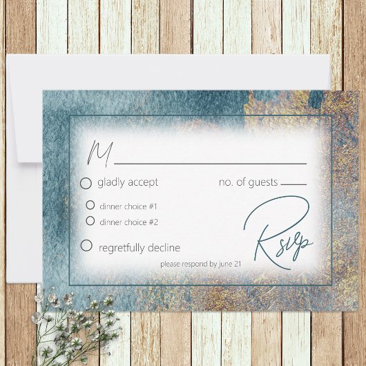 Carte de réponse Mariage Abstrait Modern Beach