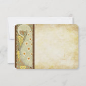 Carte de réponse Mariage Art Nouveau Peacock Birds (Dos)