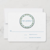 Carte de réponse Mariage aux oiseaux de paon vinta (Dos)