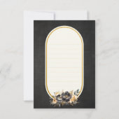 Carte de réponse Mariage Black & Gold Floral Board (Dos)