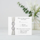 Carte de réponse Mariage blanc Silver Infinity (Debout devant)