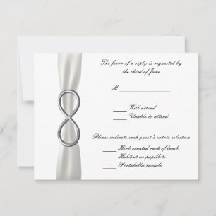Carte de réponse Mariage blanc Silver Infinity