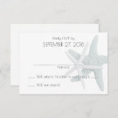 Carte de réponse Mariage blanc Starfish simple (Devant / Derrière)