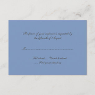 Carte de réponse Mariage bleu