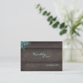 Carte de réponse mariage bleu turquoise (Debout devant)