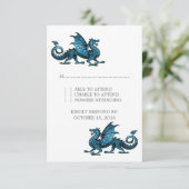 Carte de réponse Mariage Blue Dragon (Debout devant)