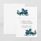 Carte de réponse Mariage Blue Dragon (Devant / Derrière)