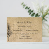 Carte de réponse Mariage Burlap et Birch Posh (Debout devant)